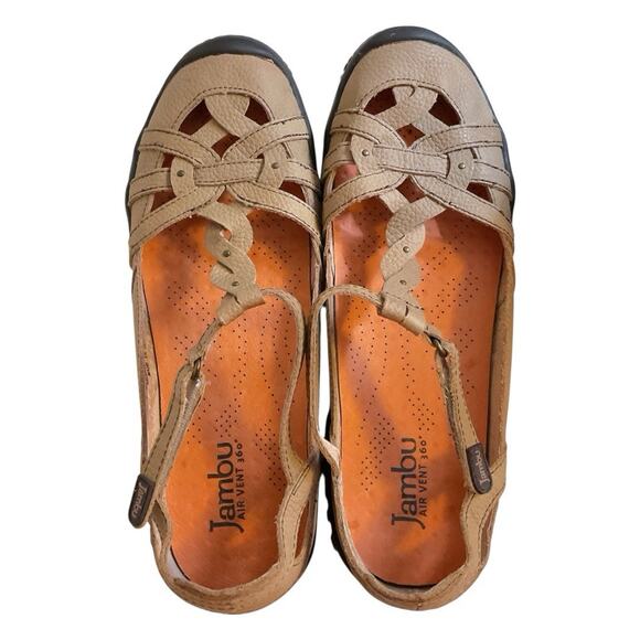 Jambu Air Vent 360 "Xterra" Tan Leather T Strap Comfort Sandals Size 8M Women’s - Picture 2 of 10